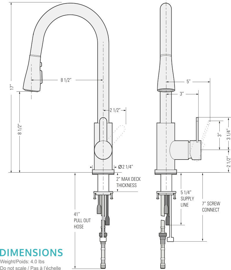 PEARL SASHA BRUSHED STAINLESS STEEL EMPIRE KITCHEN FAUCET   S656444956301239204 P226 I18 W797 